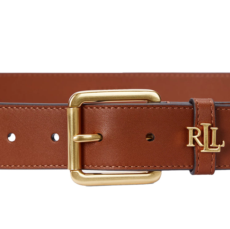 Polo Ralph Lauren Women's Logo Keeper Leather Belt Lauren Tan
