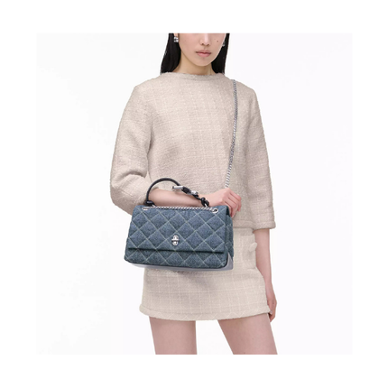 Marc Jacobs Women's The Quilted Denim Dual Convertible Shoulder Bag Denim