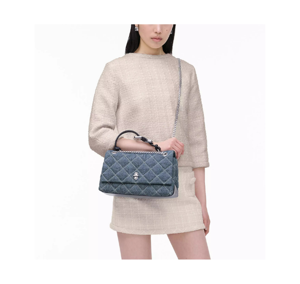 Marc Jacobs Women's The Quilted Denim Dual Convertible Shoulder Bag Denim