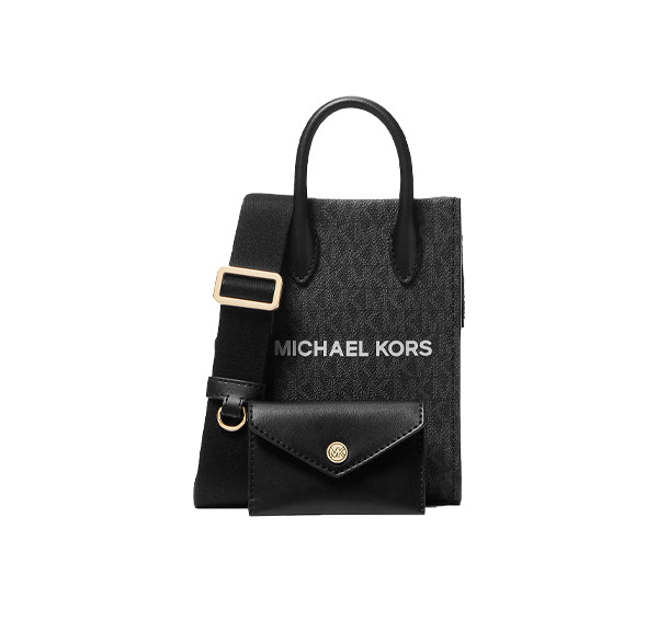 Michael Kors Women's Mirella Extra Small Signature Logo Smartphone Crossbody Bag Black