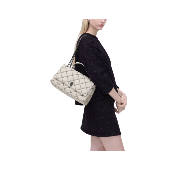 Marc Jacobs Women's The Bi-Color Quilted Dual Convertible Shoulder Bag White