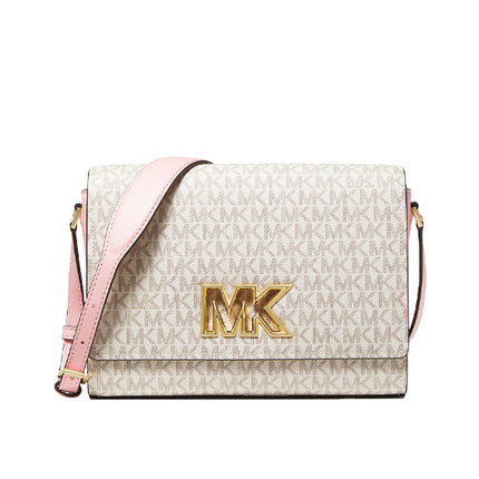 Michael Kors Women's Mimi Medium Logo Messenger Bag Powder Blush Multi