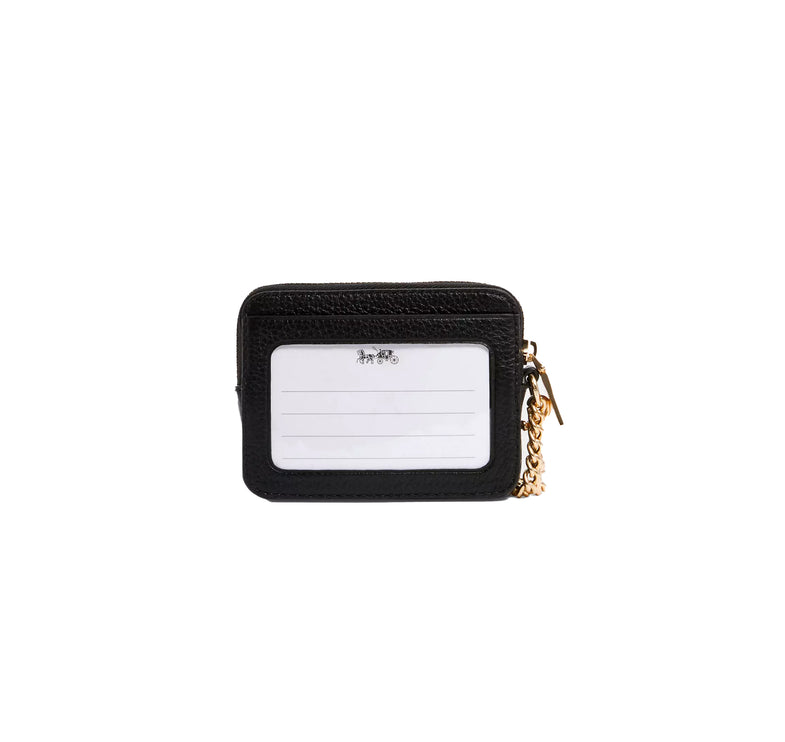 Coach Women's Zip Card Case Gold/Black