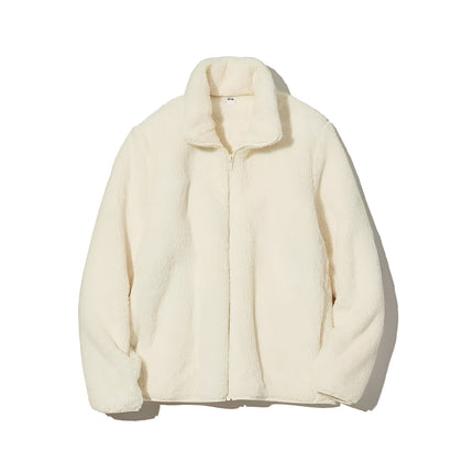 Uniqlo Women's Fluffy Yarn Fleece Full Zip Jacket 01 Off White