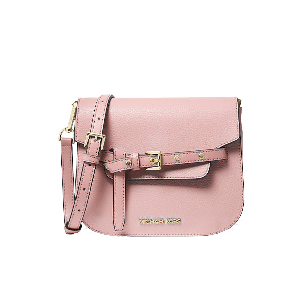 Michael Kors Women's Emilia Small Leather Crossbody Bag Powder Blush