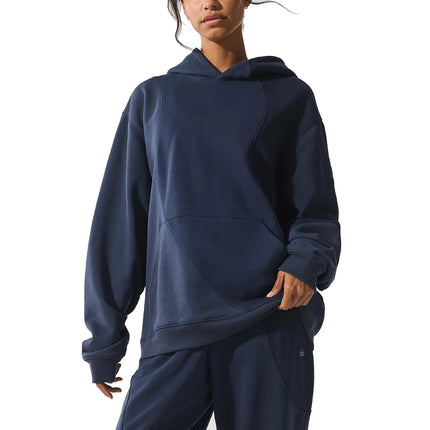 alo Women's Make Waves Hoodie Navy Tonal