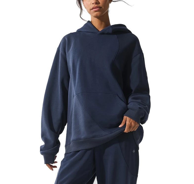 alo Women's Make Waves Hoodie Navy Tonal