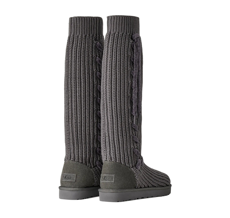 UGG Women's Classic Tall Whipstitch Knit Charcoal