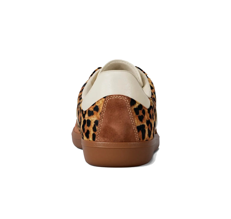 Michael Kors Women's Sammy Leopard Print Calf Hair Sneaker Dark Camel Multi