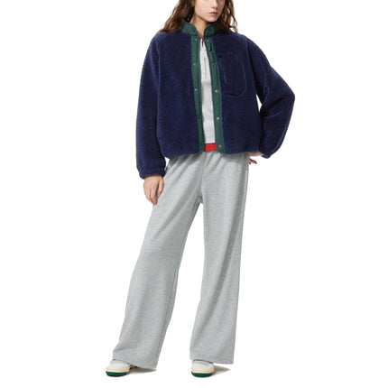 Uniqlo Women's Pile Lined Fleece Combination Jacket 69 Navy