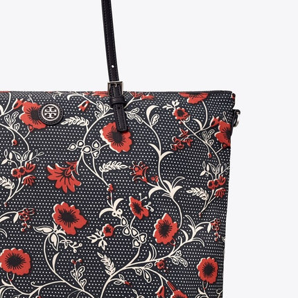Tory Burch Women's Printed Nylon Tote Bag RETRO BLOCK PRINT