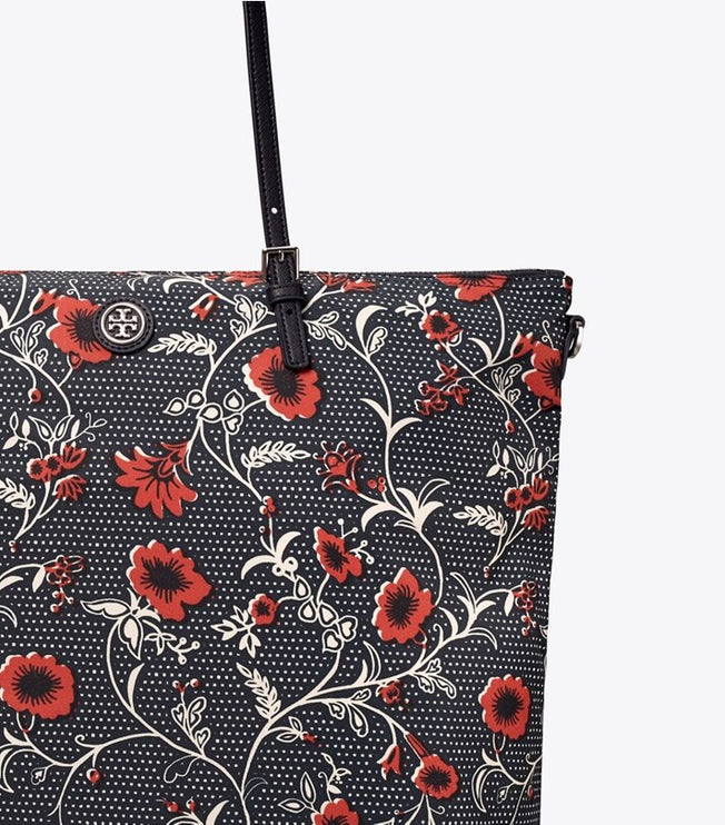 Tory Burch Women's Printed Nylon Tote Bag RETRO BLOCK PRINT