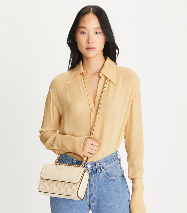 Tory Burch Women's Small Fleming Convertible Shoulder Bag New Cream