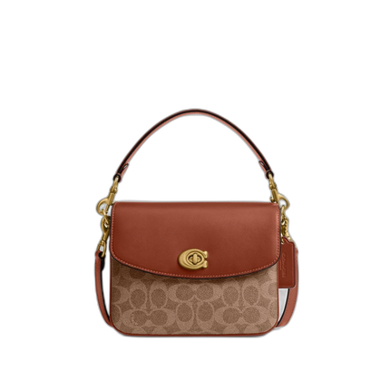 Coach Women's Cassie Crossbody Bag 19 In Signature Canvas Brass/Tan Caramel