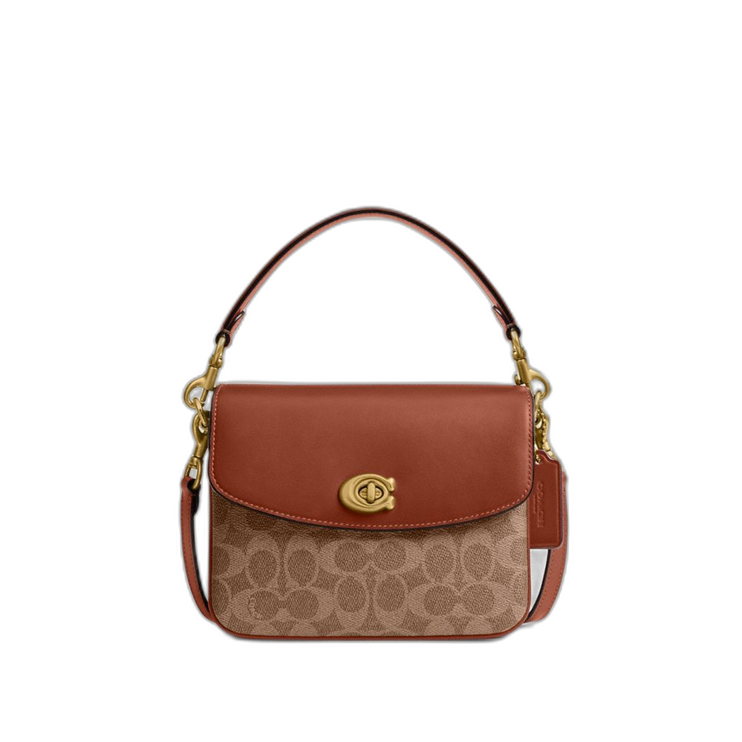 Coach Women's Cassie Crossbody Bag 19 In Signature Canvas Brass/Tan Caramel
