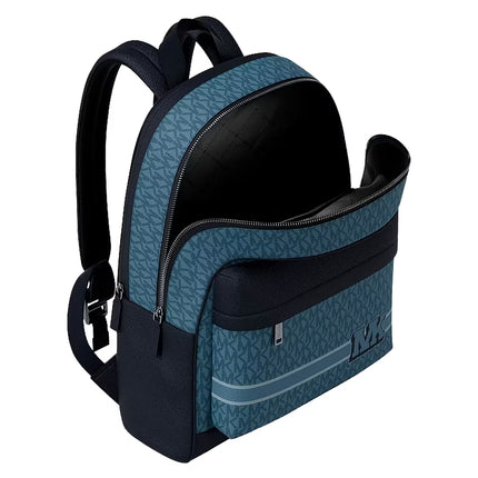 Michael Kors Unisex Pacey Embellished Striped Signature Logo Backpack Denim