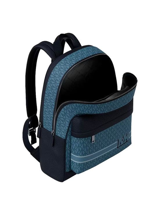 Michael Kors Unisex Pacey Embellished Striped Signature Logo Backpack Denim