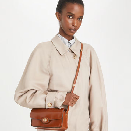 Tory Burch Women's Robinson Spazzolato Rectangular Shoulder Bag DARK SIENNA