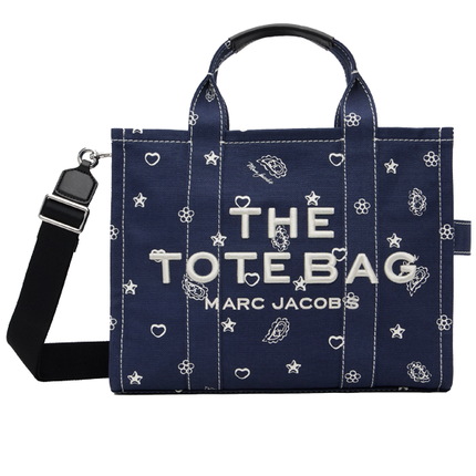 Marc Jacobs Women's The Bandana Canvas Medium Tote Bag Navy