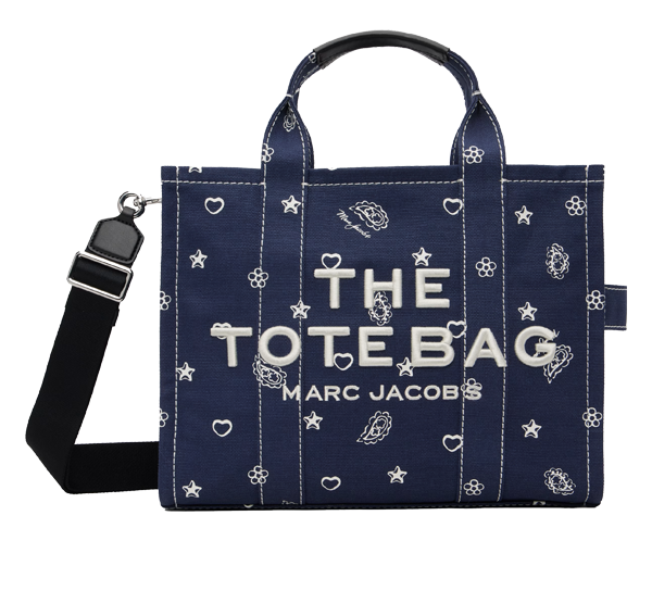 Marc Jacobs Women's The Bandana Canvas Medium Tote Bag Navy