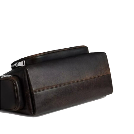 Coach Women's Laurel Shoulder Bag With Pockets In Loved Leather Silver/Black Brown