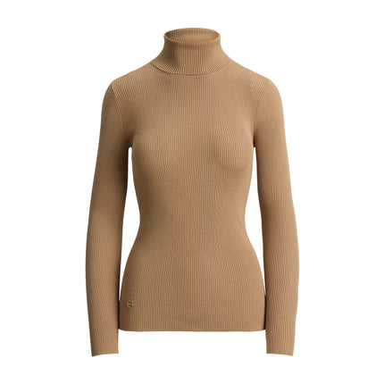 Polo Ralph Lauren Women's Cotton-Blend Ribbed Turtleneck Lauren Camel