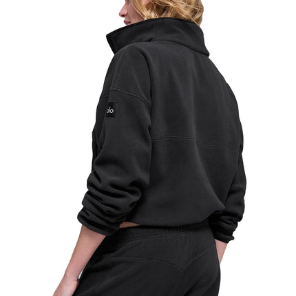 alo Women's Polar Fleece Retreat Cover Up Black