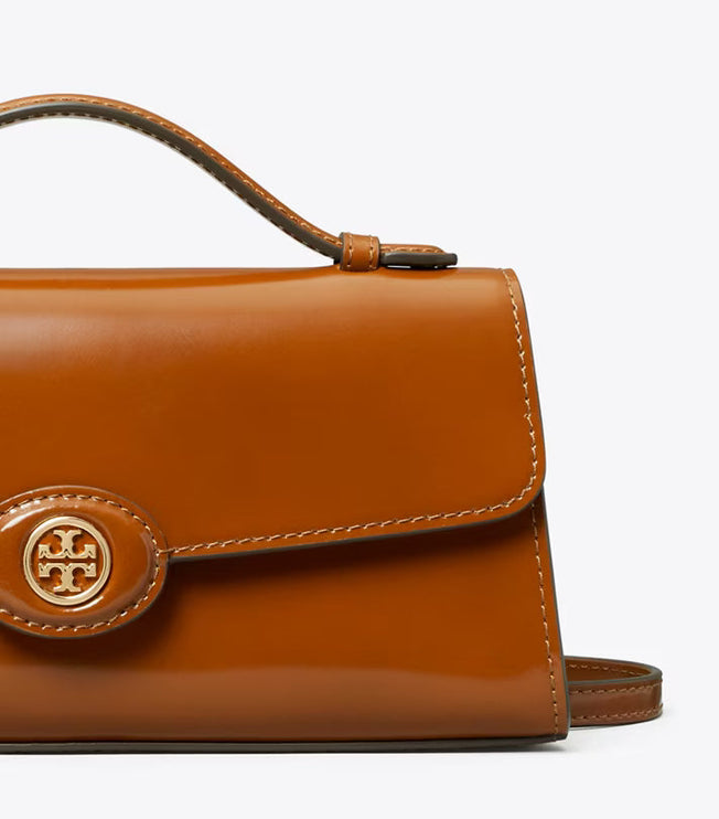 Tory Burch Women's Mini Robinson Spazzolato Crossbody DARK SIENNA