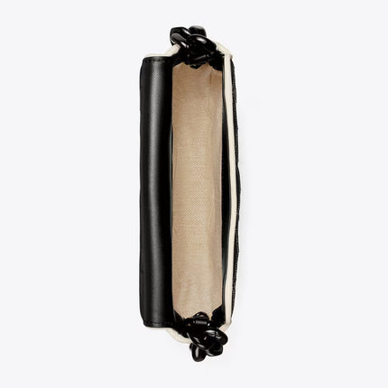 Tory Burch Women's Mini Fleming Soft Crescent Bag Black