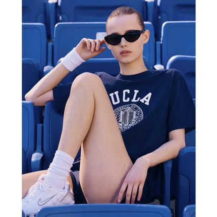 Sporty & Rich Women's UCLA Crest T-Shirt Navy/White