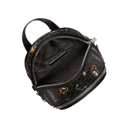 Michael Kors Women's Rhea Extra Small Printed Signature Logo Backpack Black
