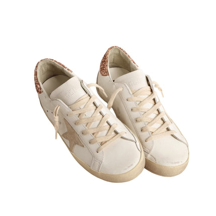 Golden Goose Women's Super Star Sneakers with Suede Star and Peach Pink