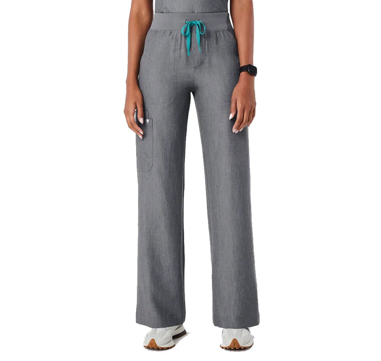 FIGS Women's High Waisted Isabel Wide Leg Scrub Pants Graphite