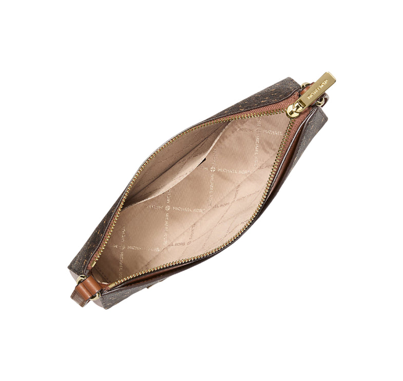 Michael Kors Women's Arden Medium Printed Signature Logo Crossbody Bag Brown