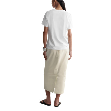 COS Women's V-Neck Cotton T-Shirt White