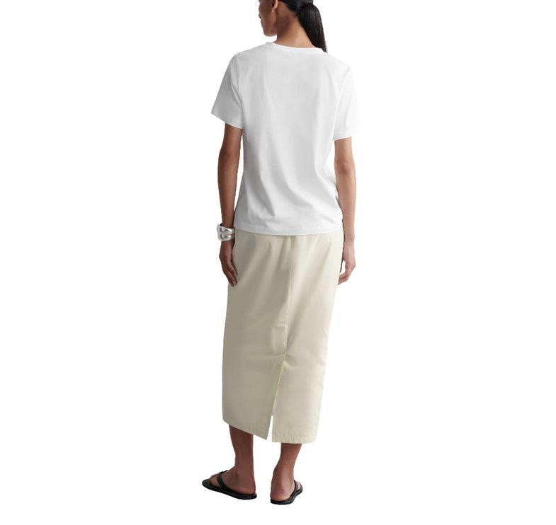 COS Women's V-Neck Cotton T-Shirt White