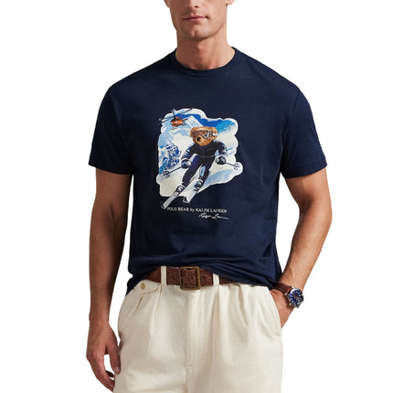 Polo Ralph Lauren Men's Classic Fit Polo Bear Jersey T-Shirt Worth Navy/Active Bear