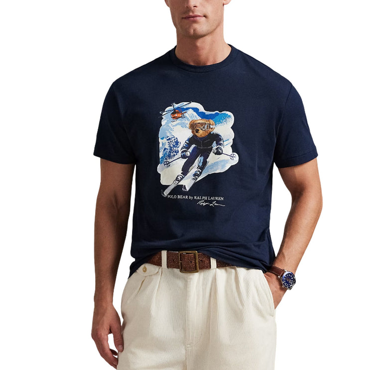 Polo Ralph Lauren Men's Classic Fit Polo Bear Jersey T-Shirt Worth Navy/Active Bear