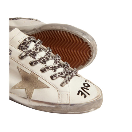 Golden Goose Women's Super Star Sneakers White Leather with Gray Suede Star