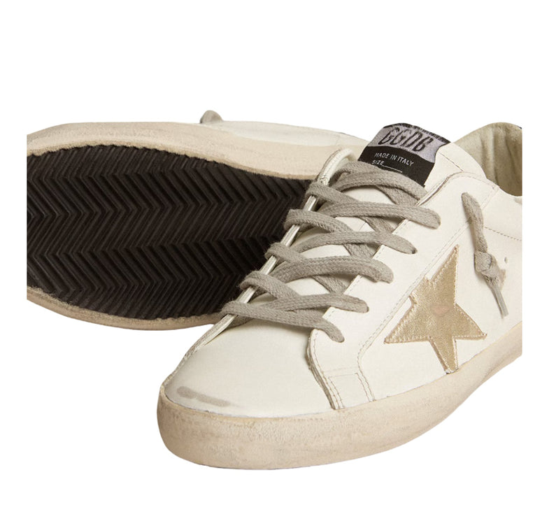 Golden Goose Women's Super Star Sneakers with Gold Star and Black Glitter