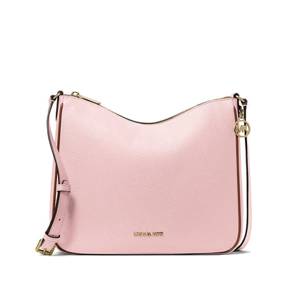 Michael Kors Women's Nayla Medium Pebbled Leather Messenger Bag Powder Blush