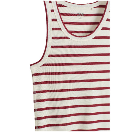 COS Women's Ribbed Tank Top Red/White/Striped