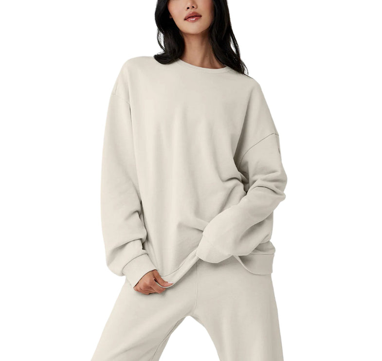 alo Women's Chill Crew Neck Pullover Bone