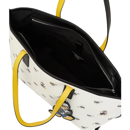 Disney x KARL LAGERFELD Women's Print Tote Bag  Cannoli Cream/Black