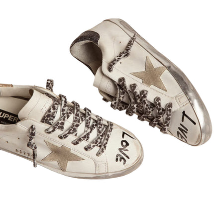 Golden Goose Women's Super Star Sneakers White Leather with Gray Suede Star