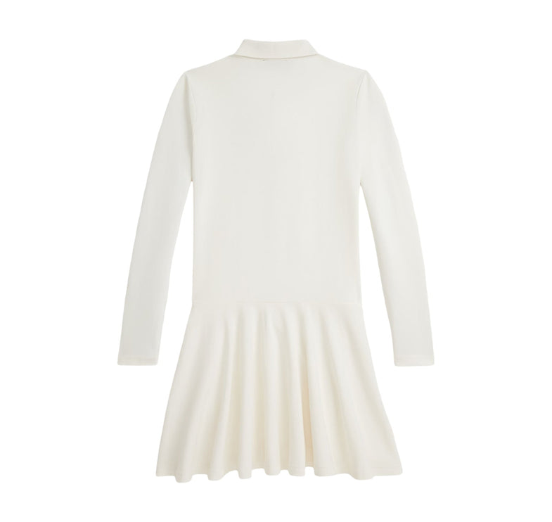Polo Ralph Lauren Girl's Polo Bear Stretch Mesh Polo Dress Trophy Cream