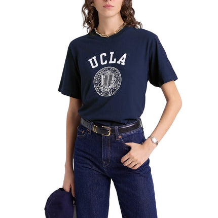 Sporty & Rich Women's UCLA Crest T-Shirt Navy/White