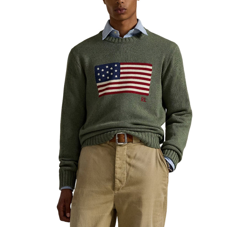 Polo Ralph Lauren Unisex The Iconic Flag Sweater Camouflage Melange