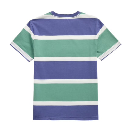 Polo Ralph Lauren Boy's Polo Bear Striped Cotton Jersey Tee Fairway Green Multi