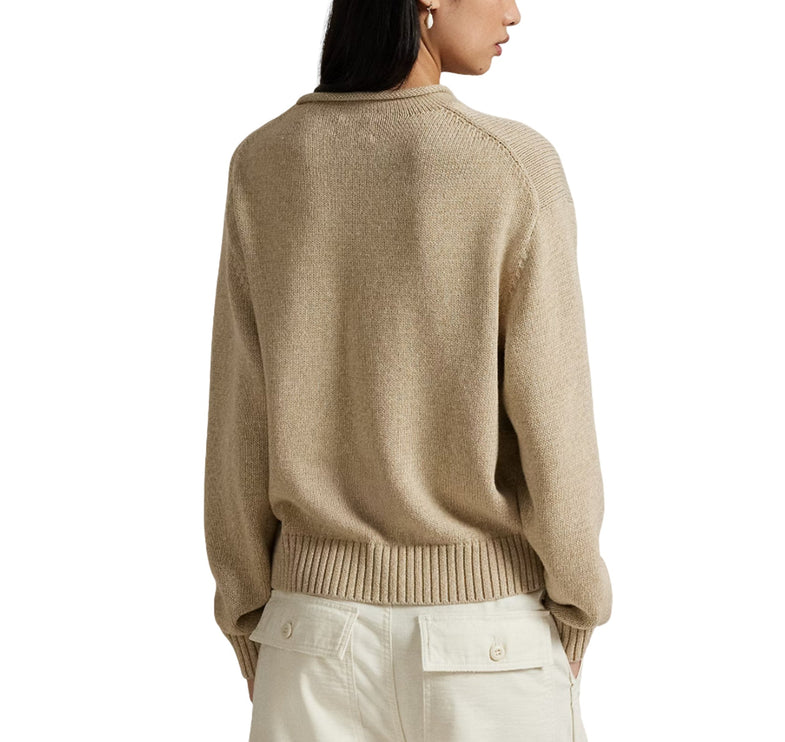 Polo Ralph Lauren Women's Polo Bear Rollneck Sweater Dark Almond Marl